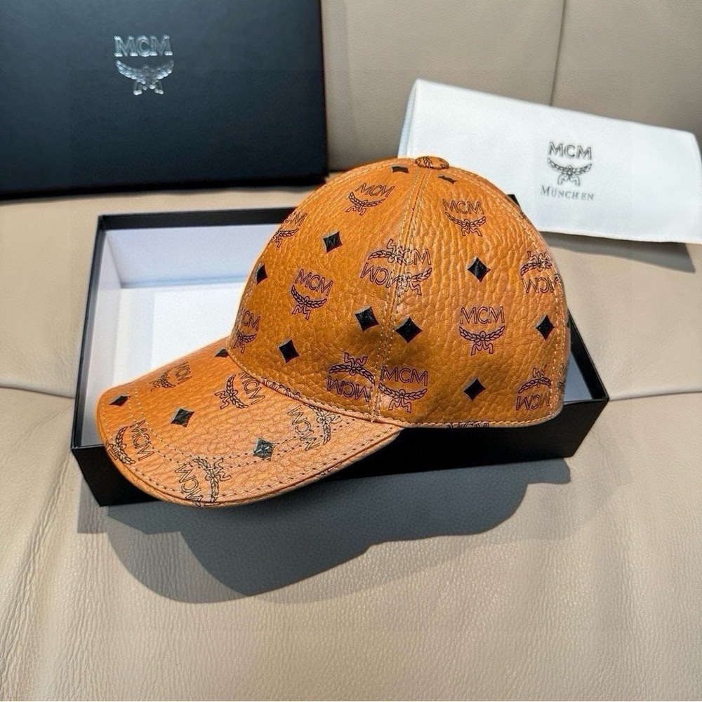 MCM letter logo pattern brown baseball cap - Picture 1 of 6